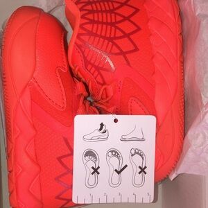 Puma Red Athletic Sneakers with Textured Design